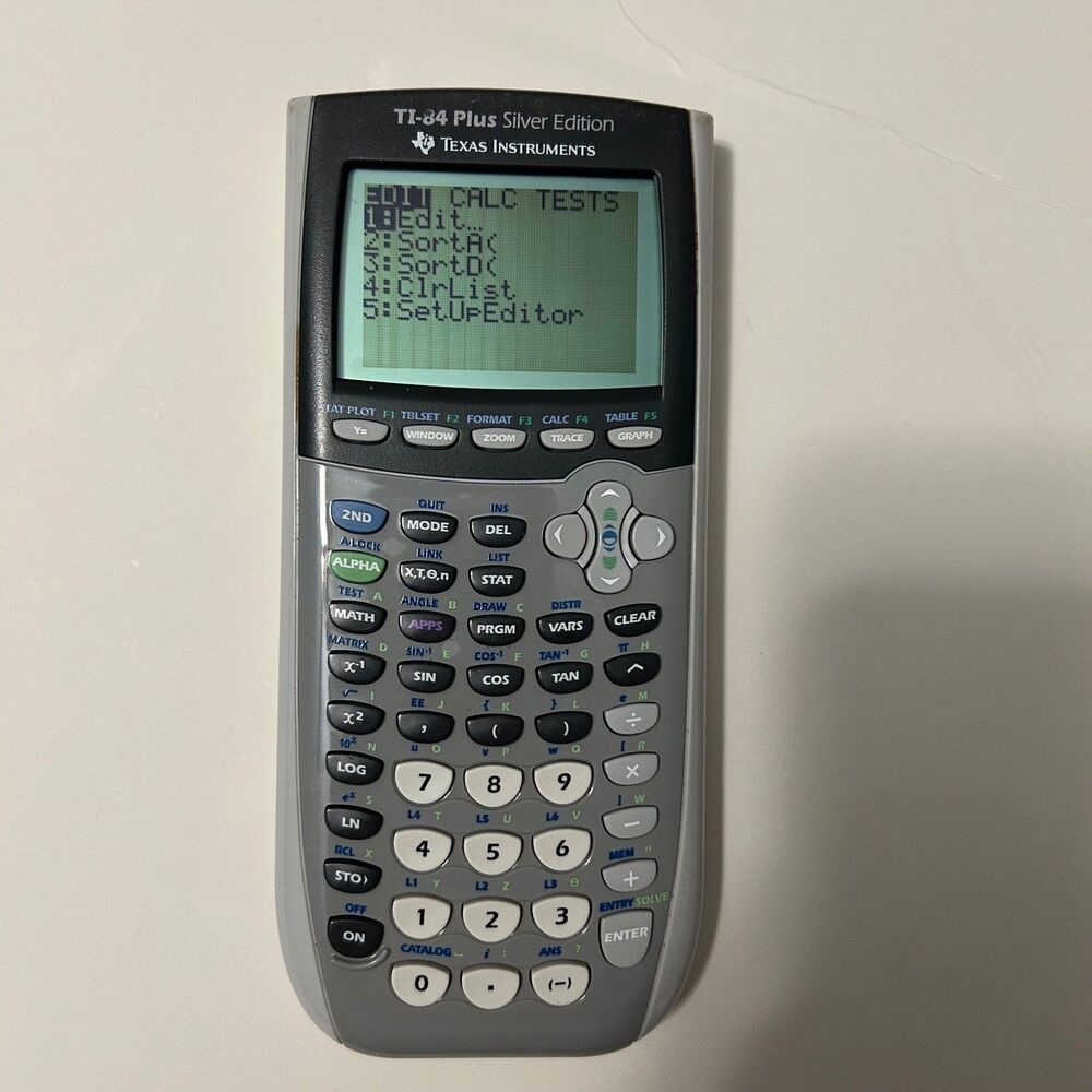 Texas Instruments Calculator TI-84 Plus Silver Edition Graphing Tested Working